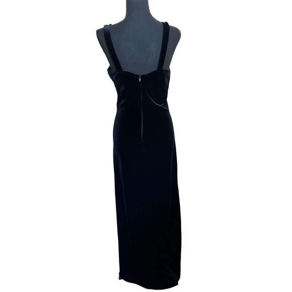 VTG Fashion Bug Velvet Dress Size 8 Black Slip Formal Gown Bolero Prom Y2K Goth - Picture 2 of 11